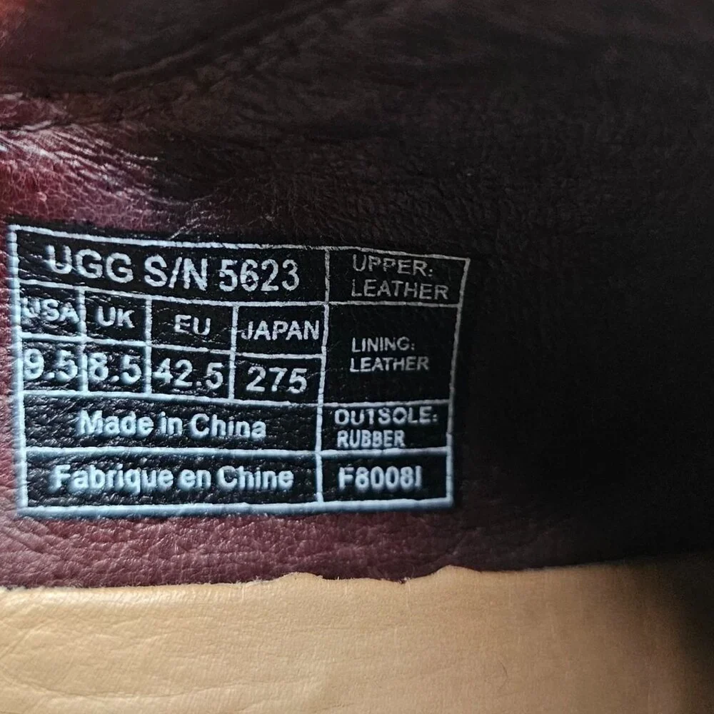 UGG Australia Men's Brown Leather Dyersville Loafer Shoe Size 9.5 - Picture 12 of 12
